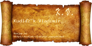 Kudlák Vladimir névjegykártya